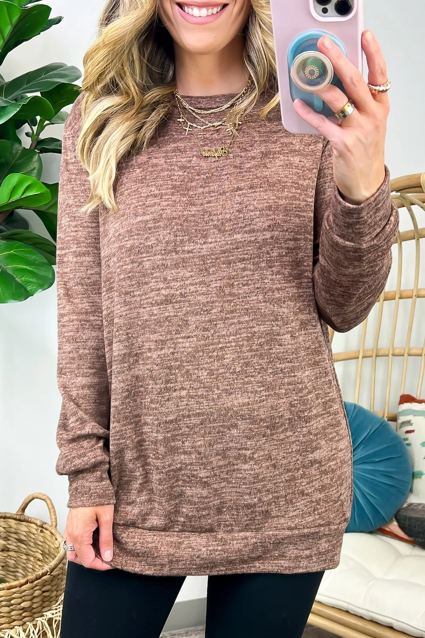 Whittnie Two Tone Knit Long Sleeve Top - FINAL SALE