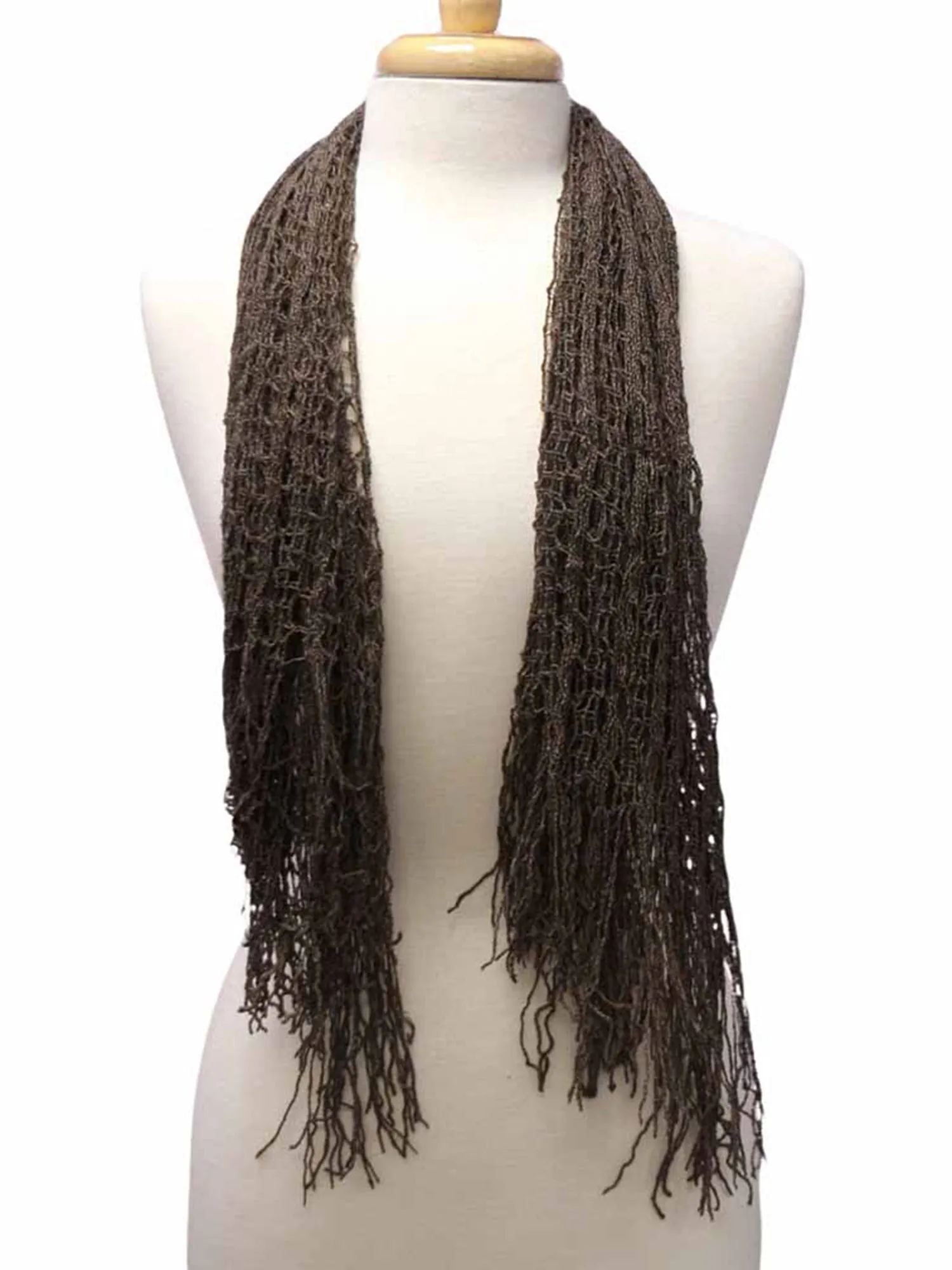 Wispy Knit Fringe Square Scarf