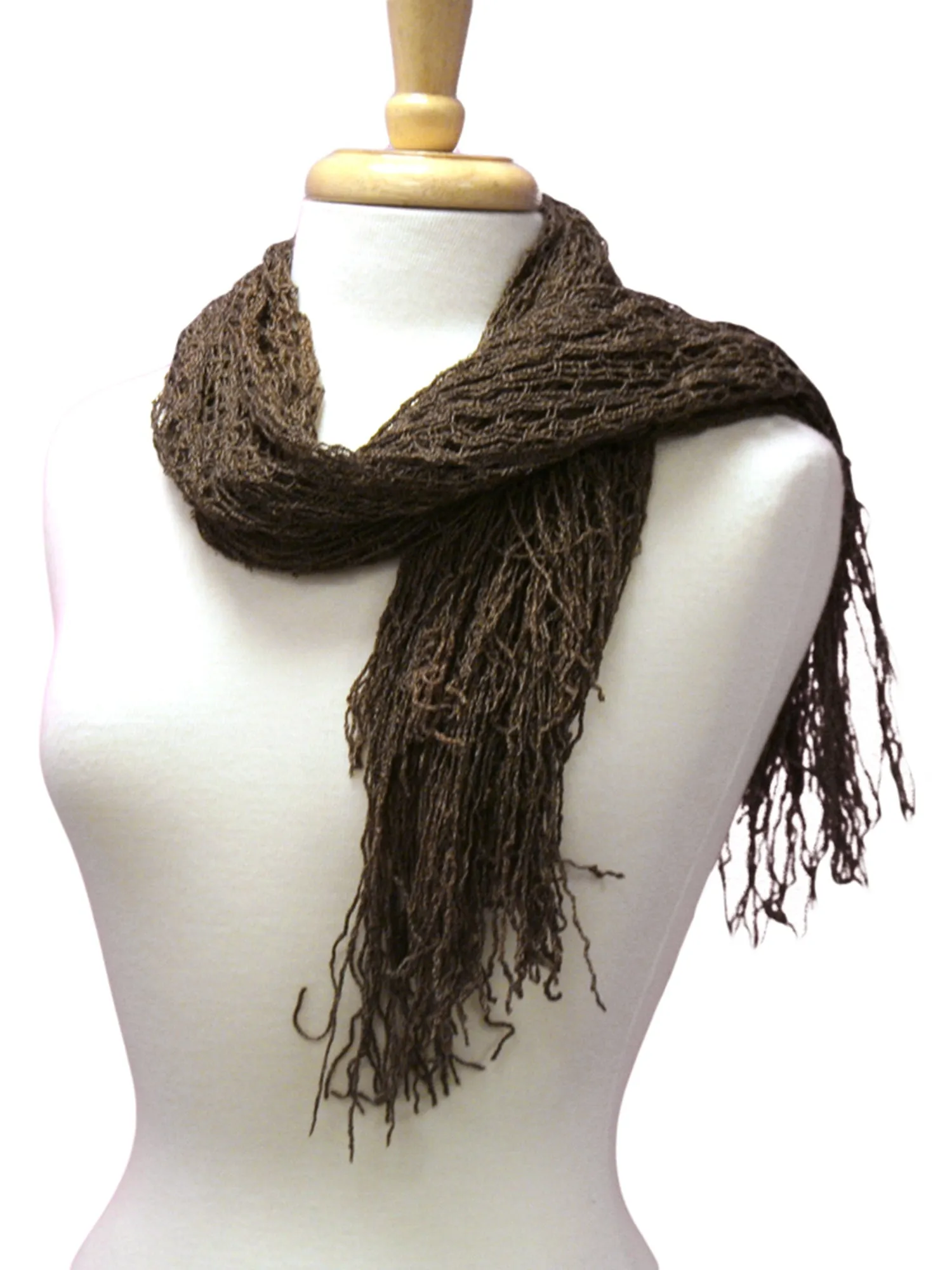 Wispy Knit Fringe Square Scarf