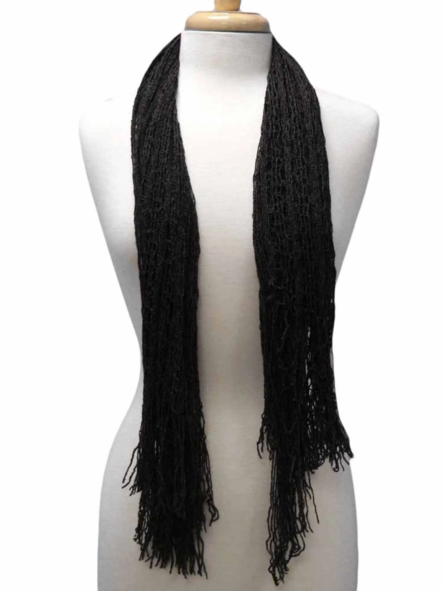 Wispy Knit Fringe Square Scarf