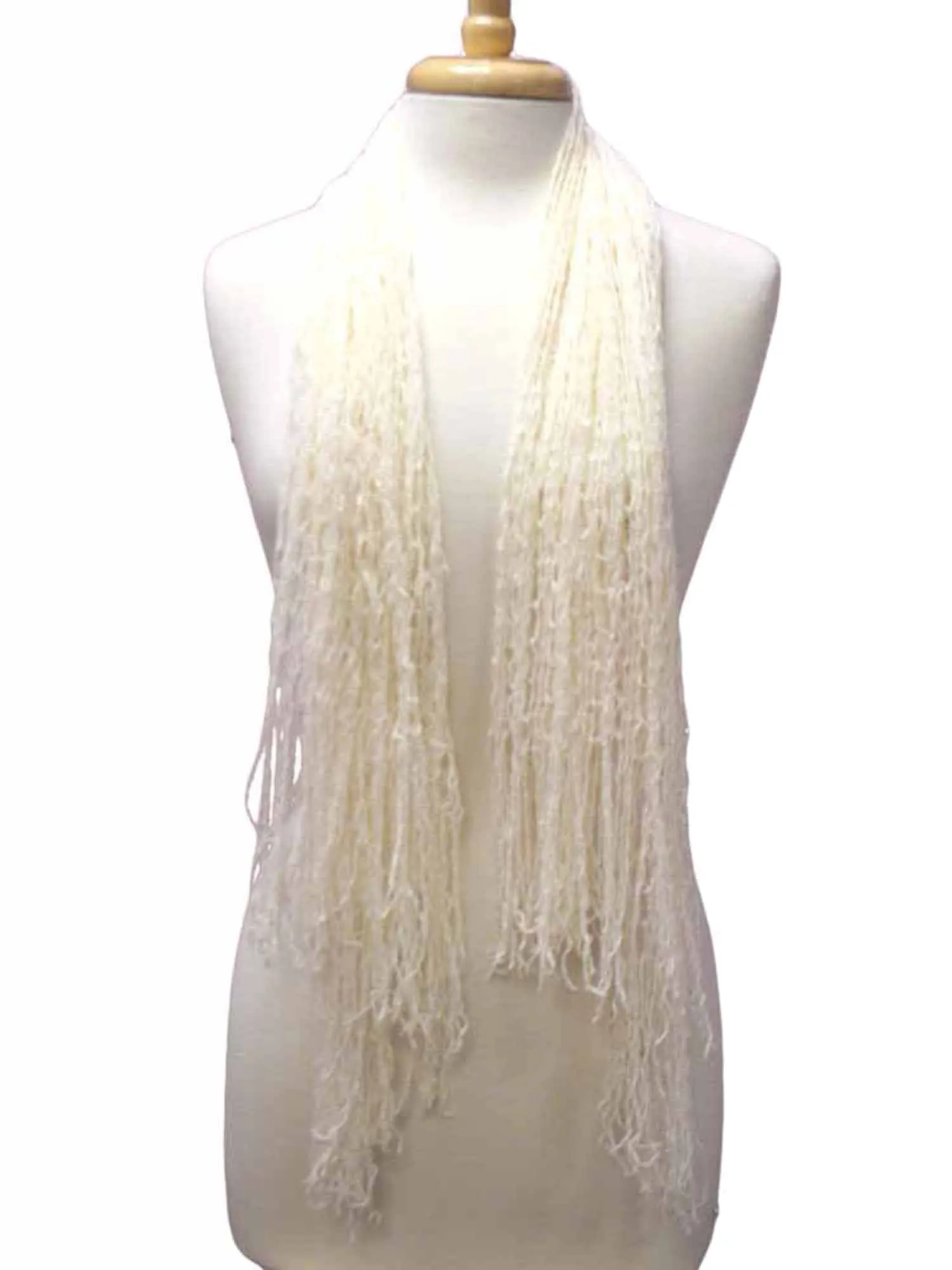 Wispy Knit Fringe Square Scarf