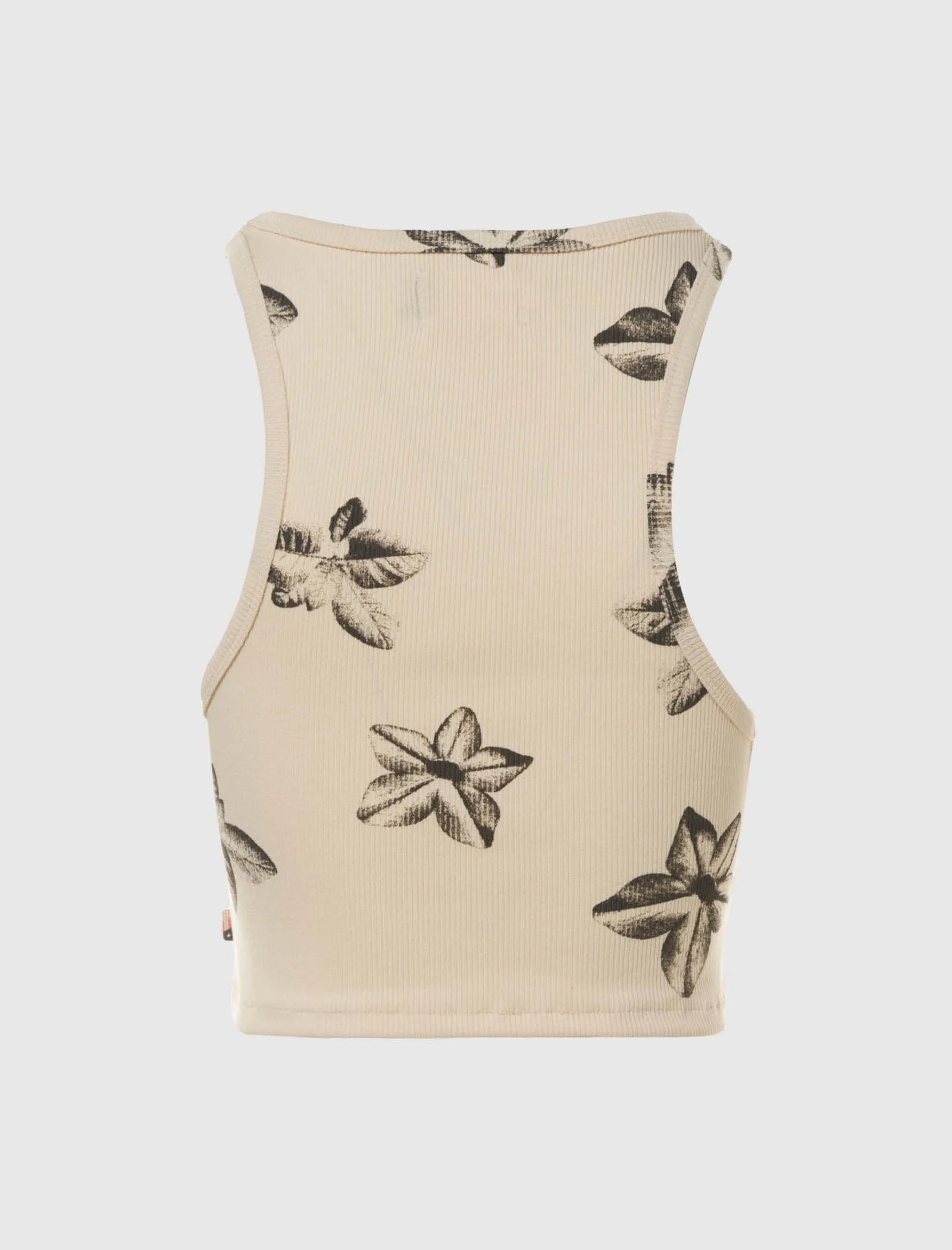 WOMEN'S FLORAL RIBBED TANK