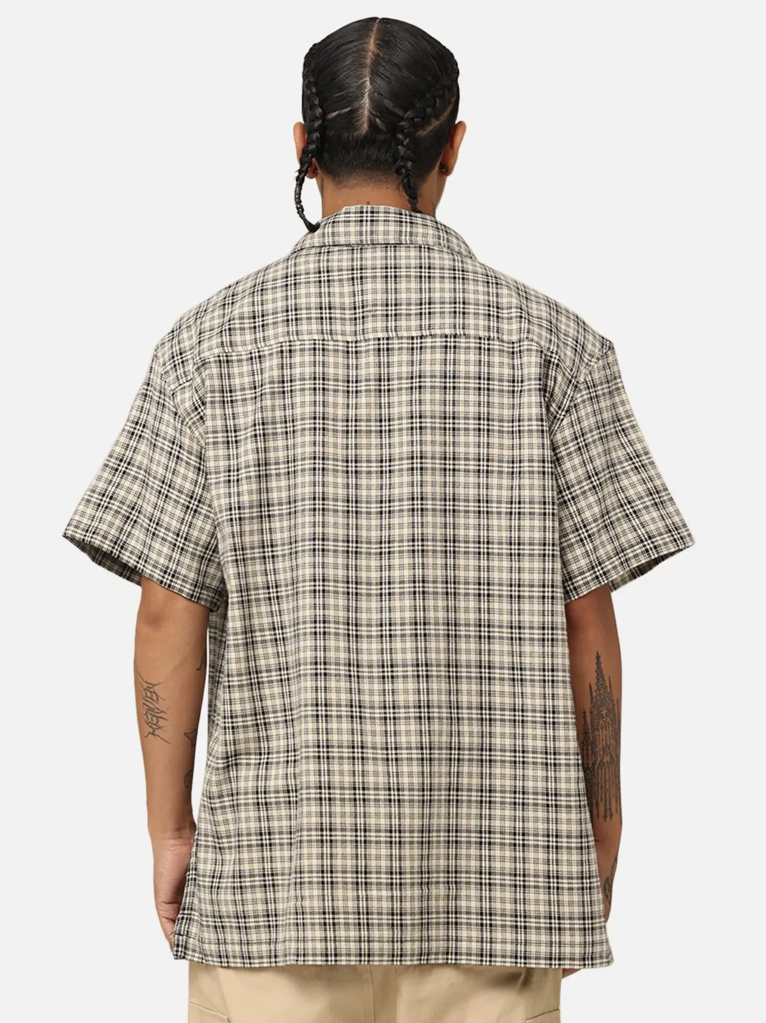 X-Large  |Other Plaid Patterns Street Style Short Sleeves Logo