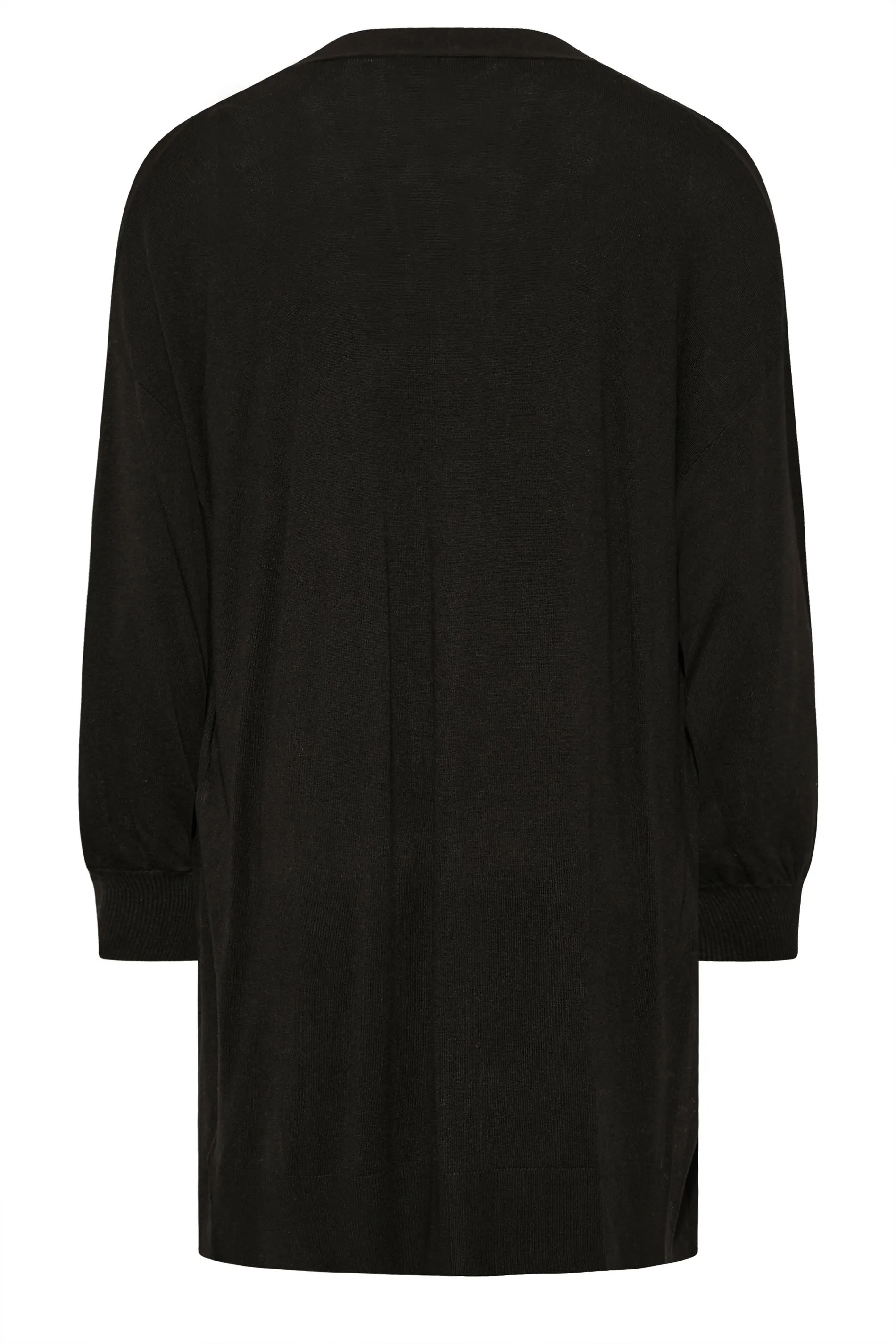 YOURS Curve Black Balloon Sleeve Fine Knit Cardigan