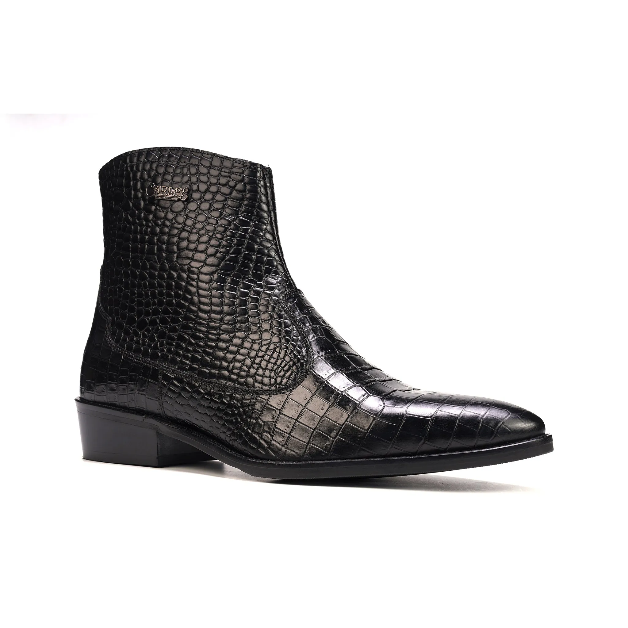 Zappa Cowboy Boot // Black Croco