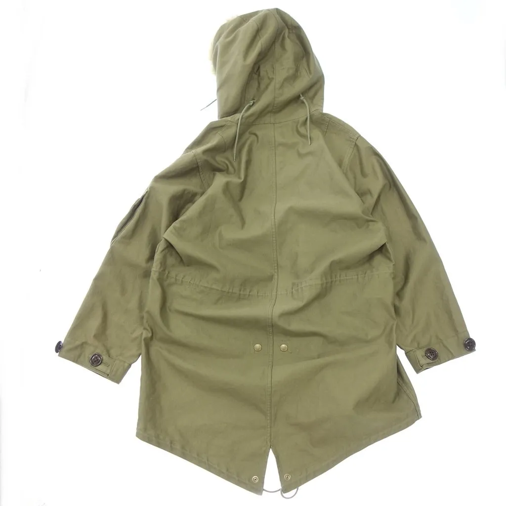 中古◆エムエスジーアンドサンズ コート M1948 PARKA フィッシュテール コヨーテファー メンズ カーキ サイズM MSG&SONS【AFB17】